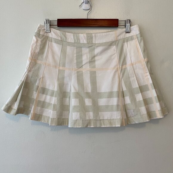 Burberry Golf Skort Plaid Pleated Mini Skirt Size 8 Pastel - Picture 1 of 9